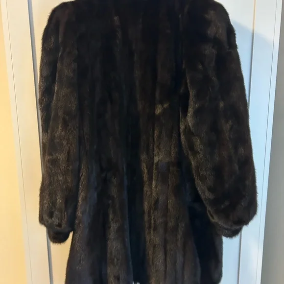 Authentic brown mink fur coat